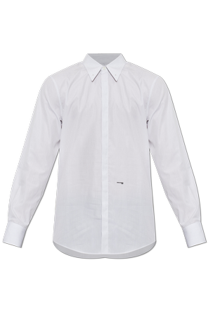 ami alexandre mattiussi ホワイト シャツ Ami Alexandre Mattiussi White Cotton Shirt with Embroidered Logo